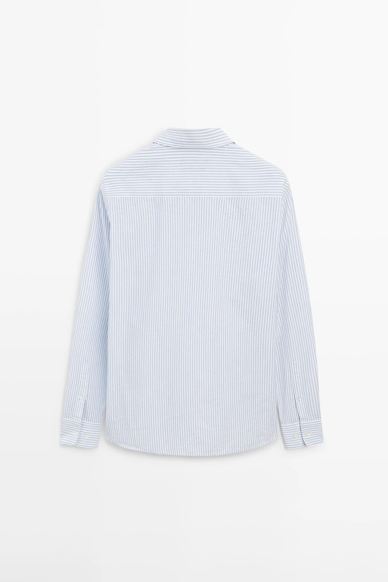100% cotton regular fit striped shirt