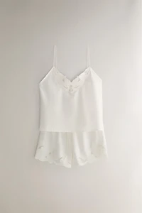 EMBROIDERED COTTON SHORTS