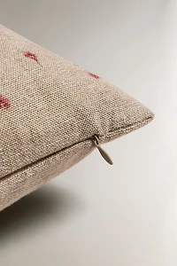HOUSSE DE COUSSIN LIN FLEURS