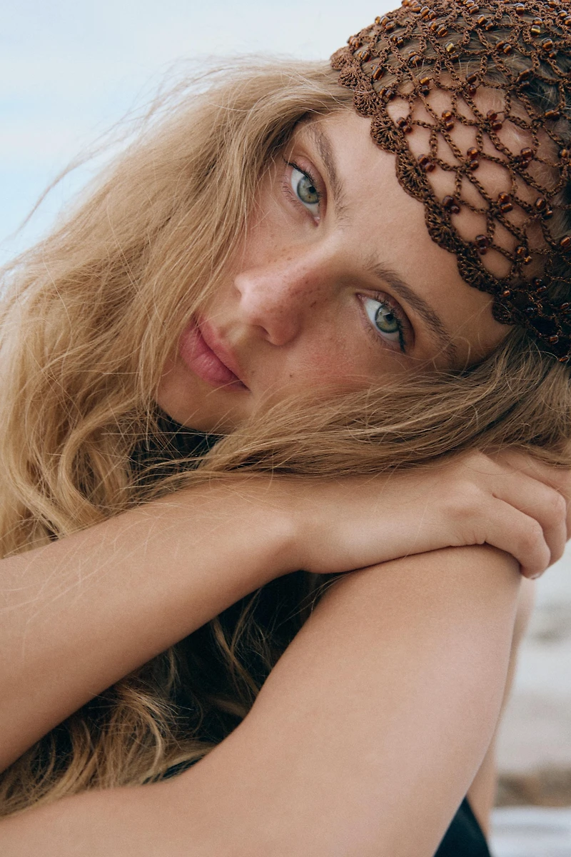 CROCHET BEADED CAP