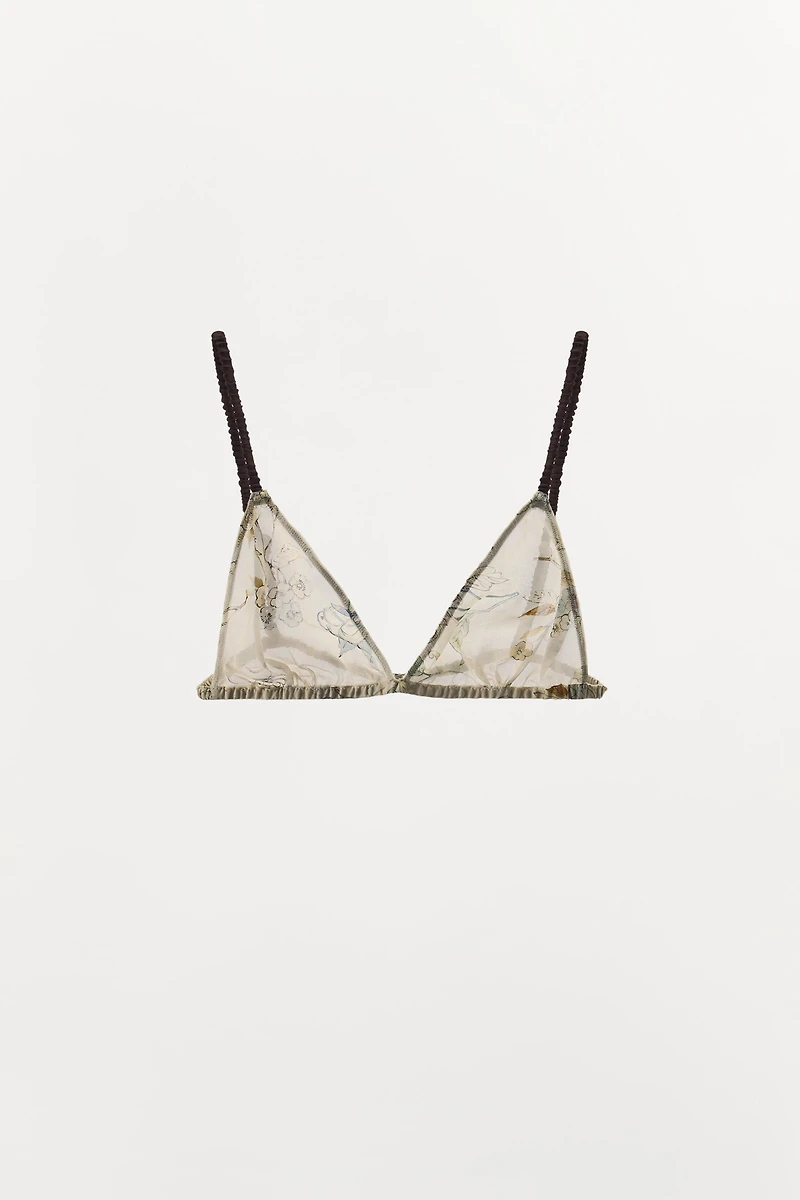 FLORAL PRINT TRIANGLE BRA