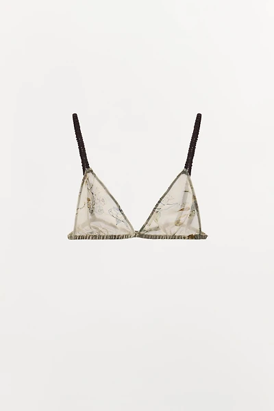 FLORAL PRINT TRIANGLE BRA