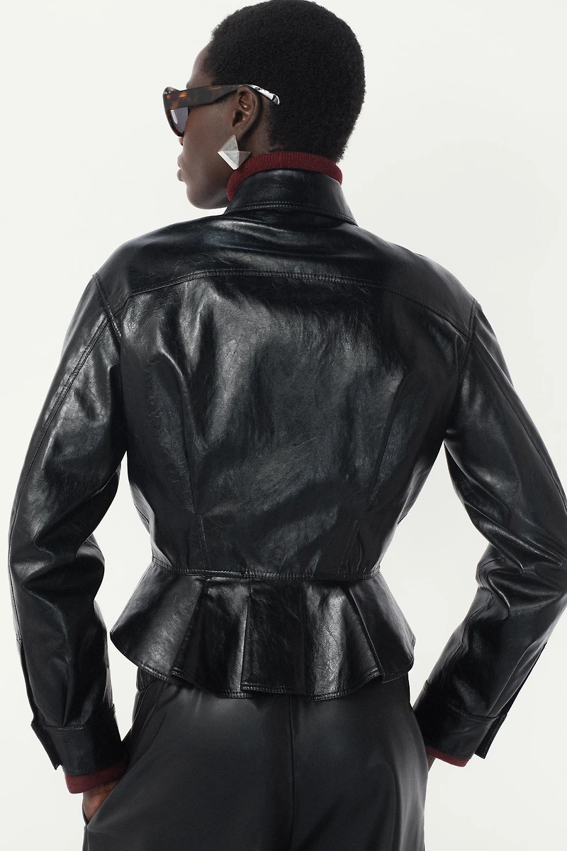 PEPLUM FAUX LEATHER JACKET - THE ITEM ZARA WOMAN