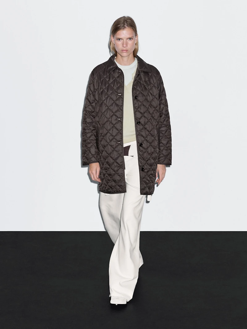 Long lightweight puffer jacket