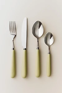 4-PIECE CERAMIC HANDLE FLATWARE SET