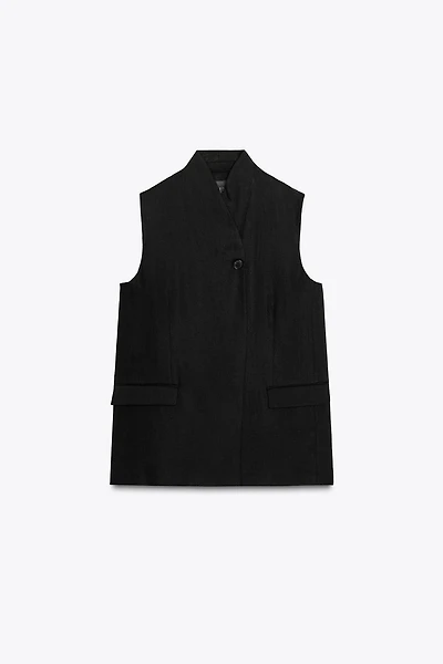 ZW COLLECTION LINEN BLEND VEST
