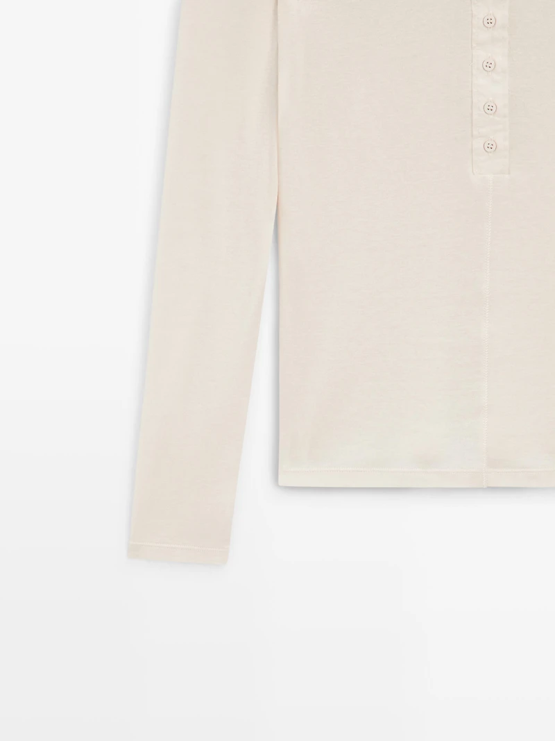 T-shirt boutonné en coton