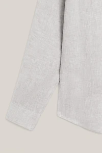 Chemise relaxed fit col officier 100% lin - LIMITED EDITION