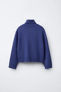 PULL COL ROULÉ 100% LAINE