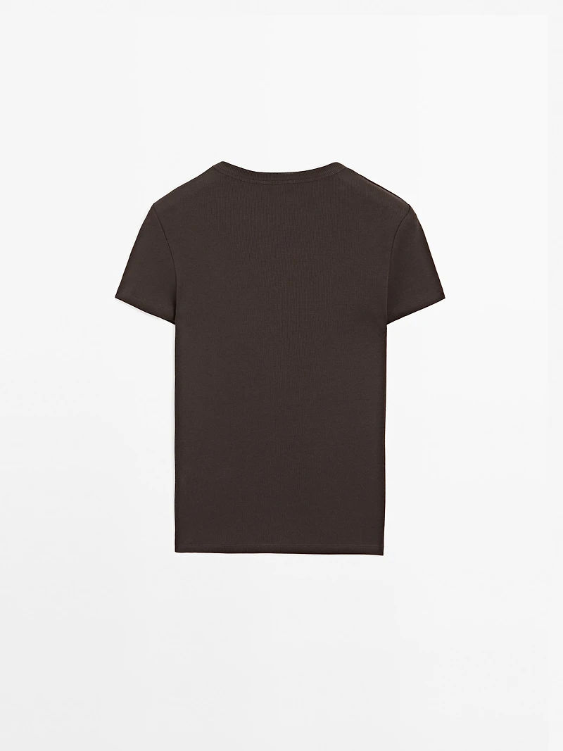 Ribbed heavy weight short sleeve T-shirt