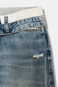 TRF MID-RISE FOLDED WAIST JEANS
