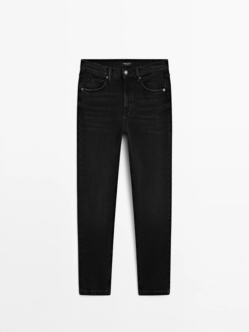 Mid-rise cropped slim fit jeans