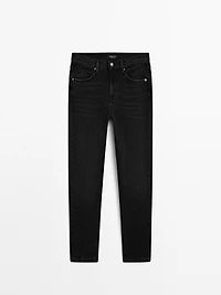 Mid-rise cropped slim fit jeans