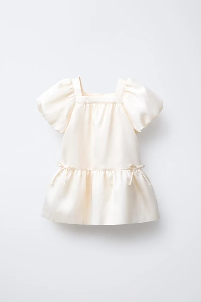 SATIN DRESS WITH BOWS