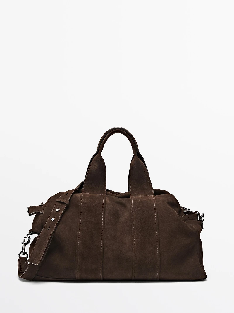 Sac de voyage en cuir et daim