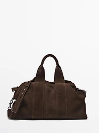 Sac de voyage en cuir et daim