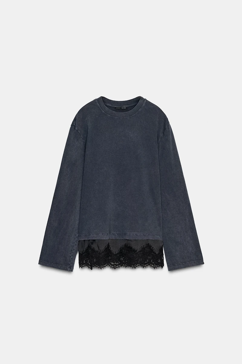 COMBINATION LACE T-SHIRT