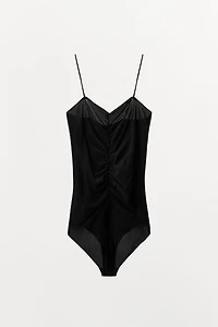 RUCHED SHEER BODYSUIT