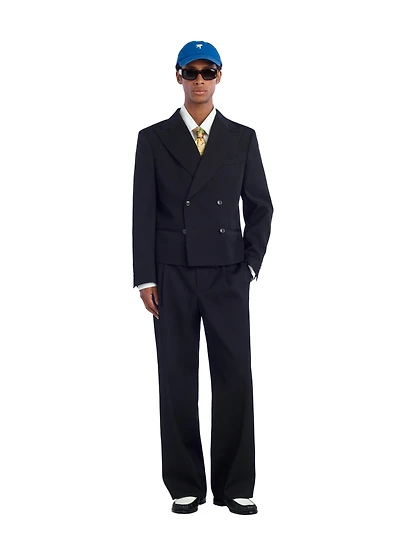 CROPPED FIT 100% WOOL SUIT BLAZER