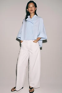 ZW COLLECTION ASYMMETRIC STRIPED SHIRT