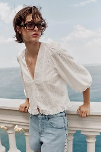 BLOUSE À BRODERIES AJOURÉES