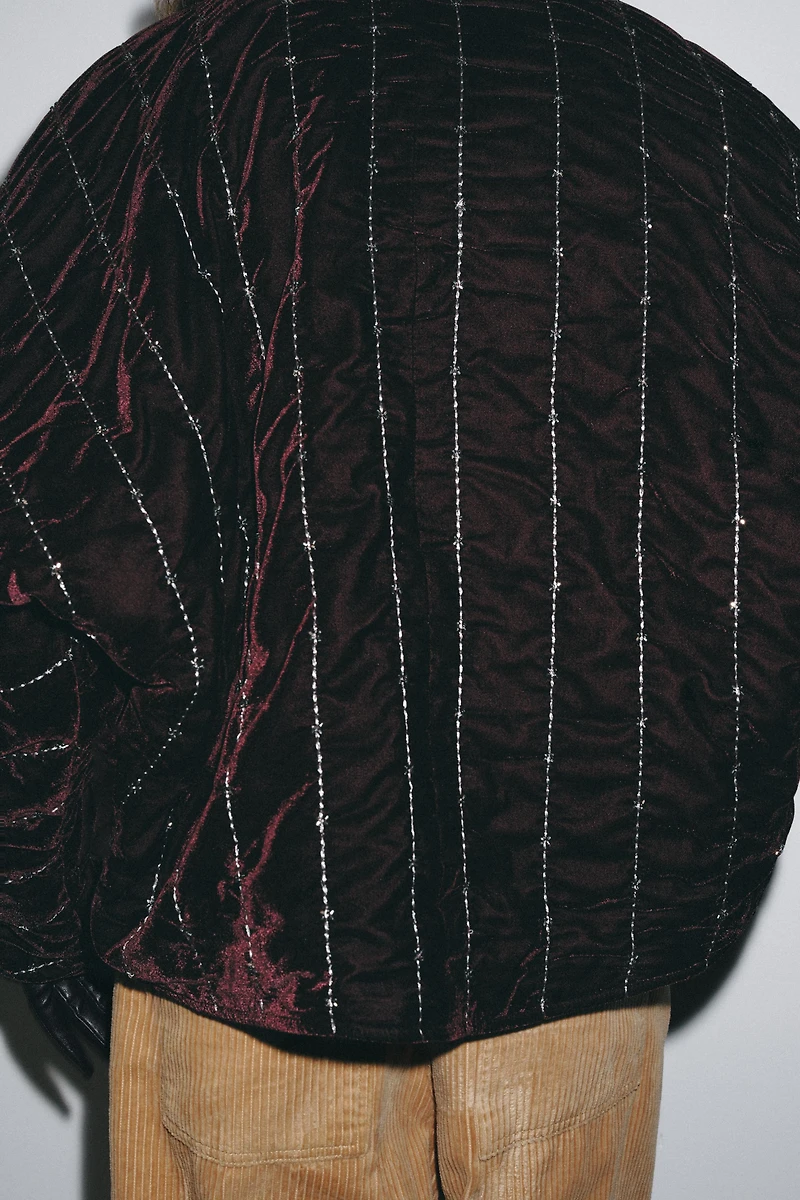 BEADED QUILTED VELVET KIMONO