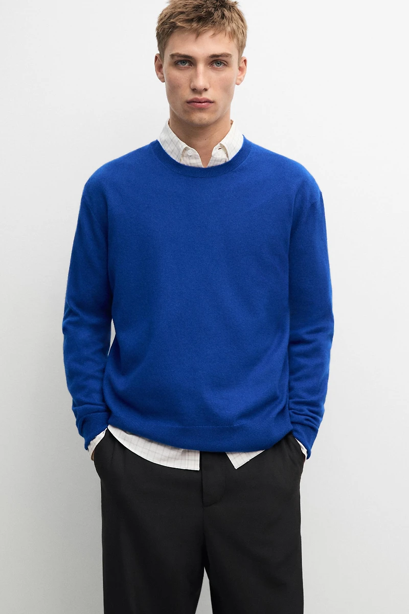 100% cashmere ribbed knit sweater