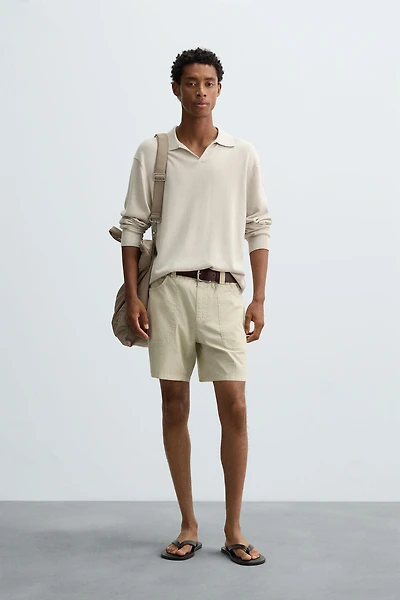 POLO EN MAILLE DE COTON ET CHANVRE
