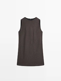 Herringbone mini dress with pockets