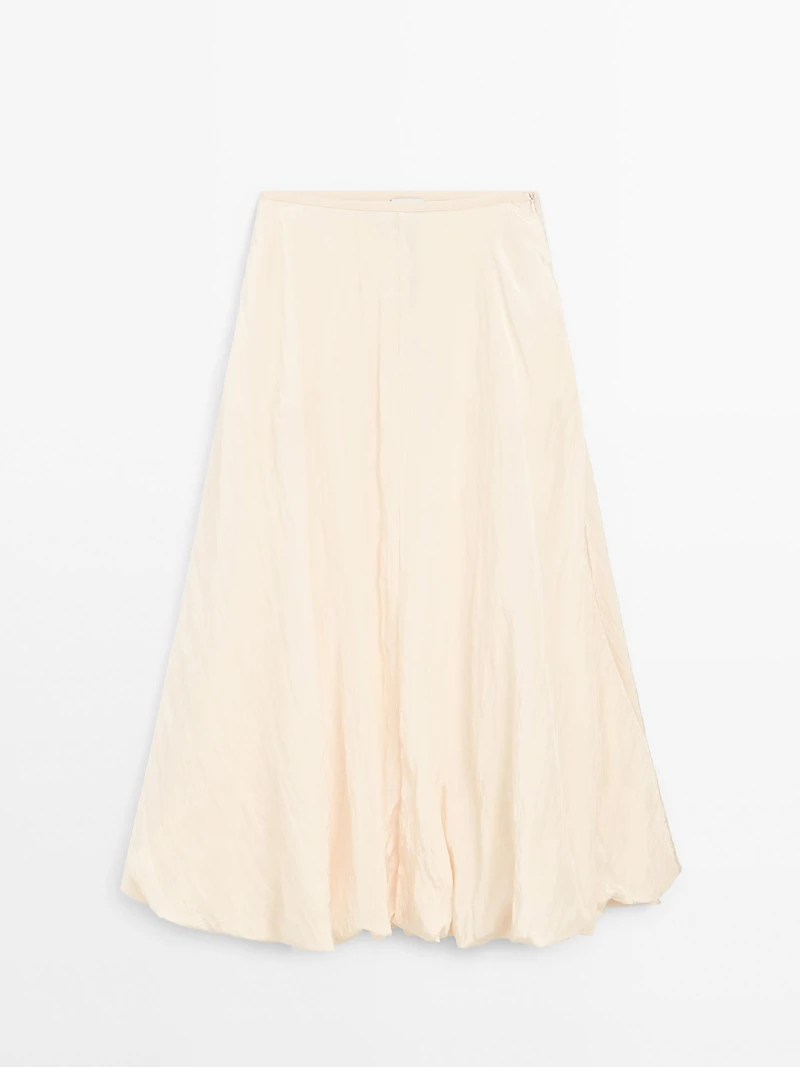 Crinkle-effect balloon midi skirt - STUDIO