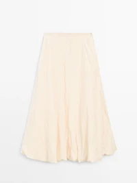 Crinkle-effect balloon midi skirt - STUDIO