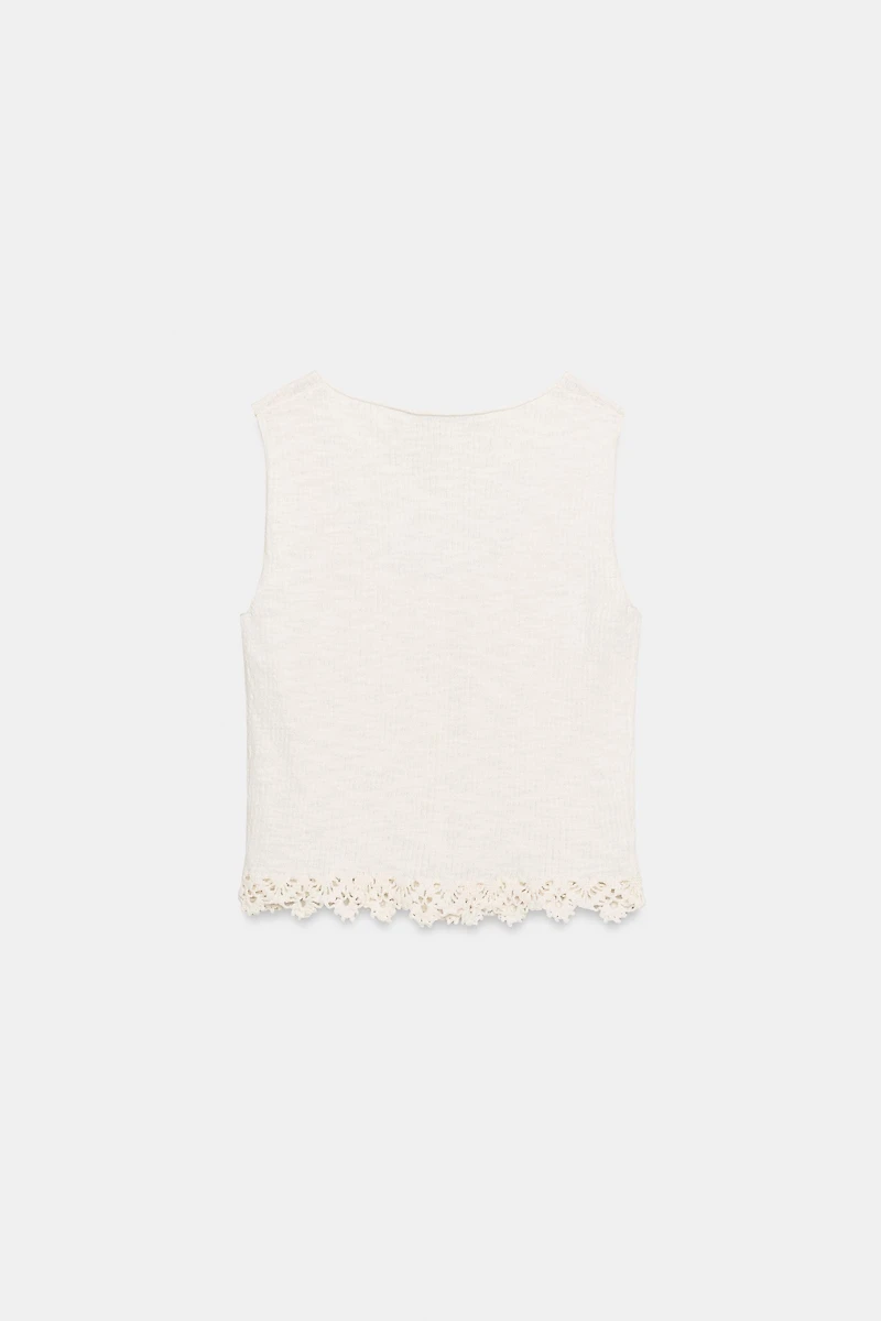 TOP EN MAILLE ET CROCHET AU BAS