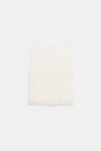 TOP EN MAILLE ET CROCHET AU BAS