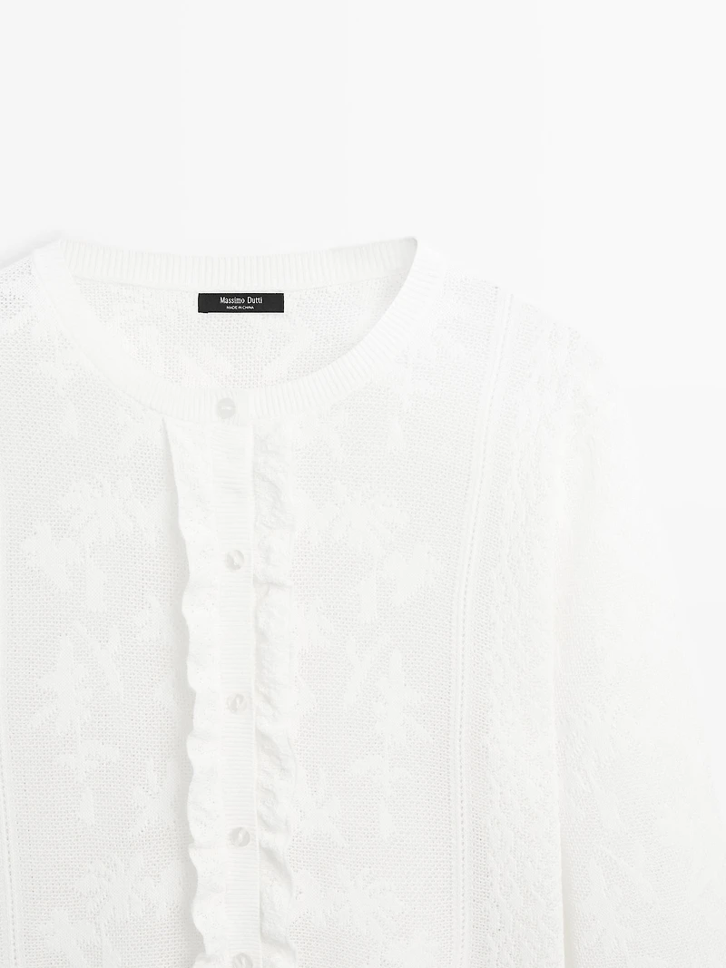 Long sleeve openwork cardigan