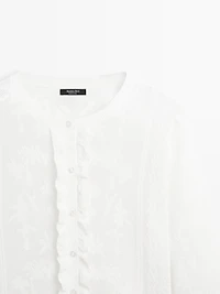 Long sleeve openwork cardigan