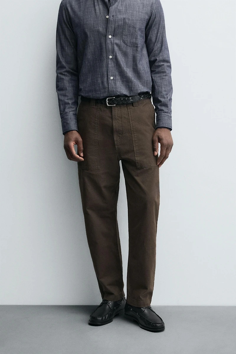 WASHED STRAIGHT FIT PANTS