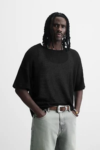 KNIT LACE T-SHIRT