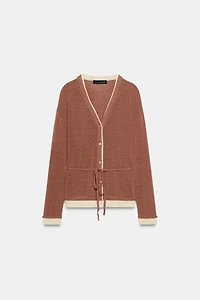 COMBINATION KNIT JACKET WITH BELT