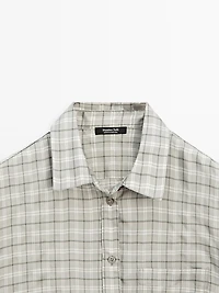 Flowing 100% cupro check shirt