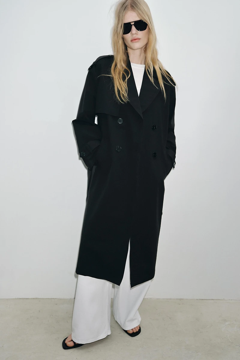 LONG BELTED WATER REPELLENT WINDPROOF TRENCH COAT