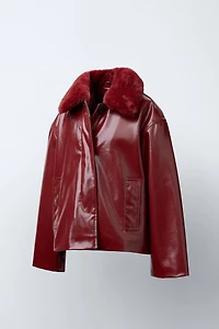 REMOVABLE COLLAR PATENT JACKET