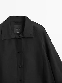 Linen and silk bomber jacket