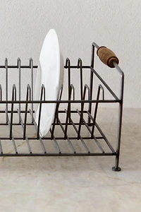 IRON AND ACACIA WOOD DISH RACK