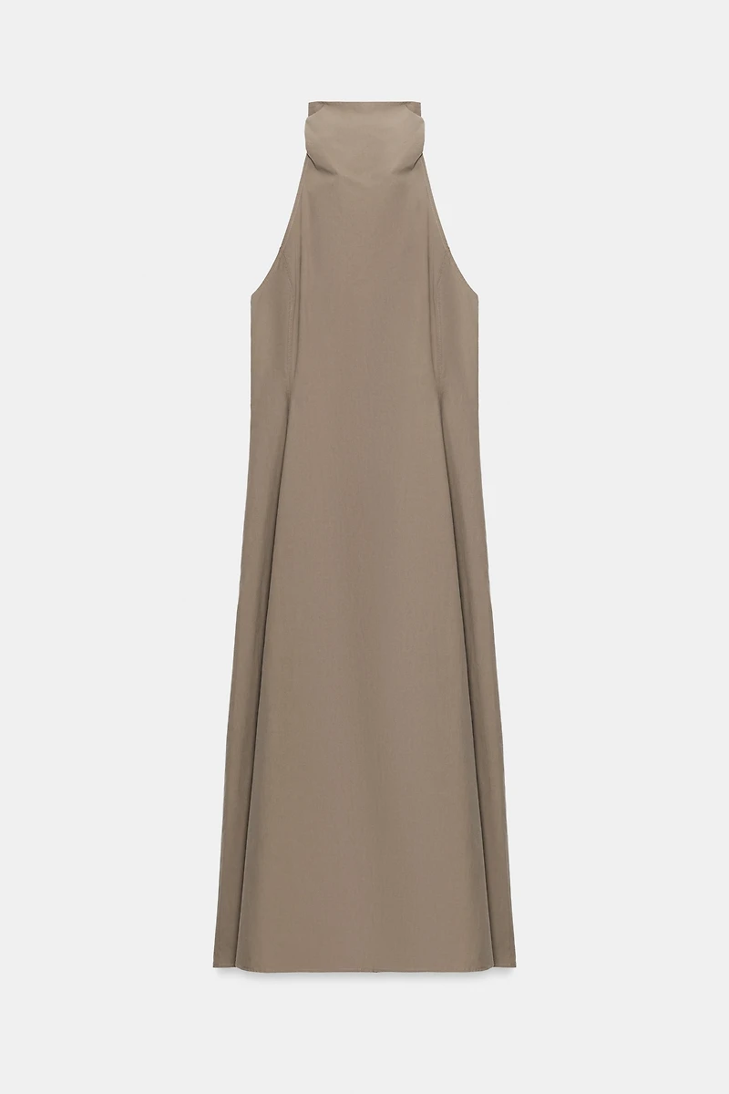 BUCKLE HALTER MIDI DRESS