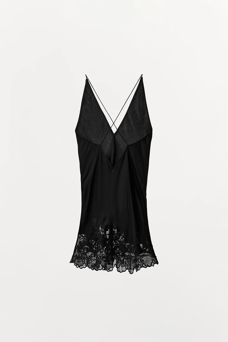 100% VISCOSE EMBROIDERED CAMISOLE