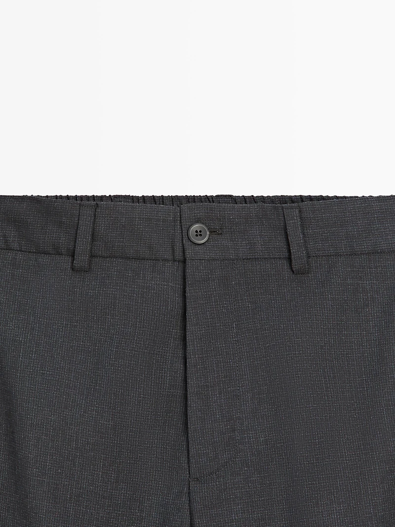 Wool houndstooth trousers