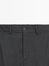 Wool houndstooth trousers