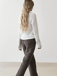 Linen barrel fit trousers