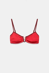 CONTRAST TEXTURED BIKINI TOP