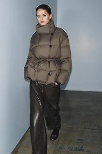 SHORT BELTED PUFFER COAT ZW COLLECTION